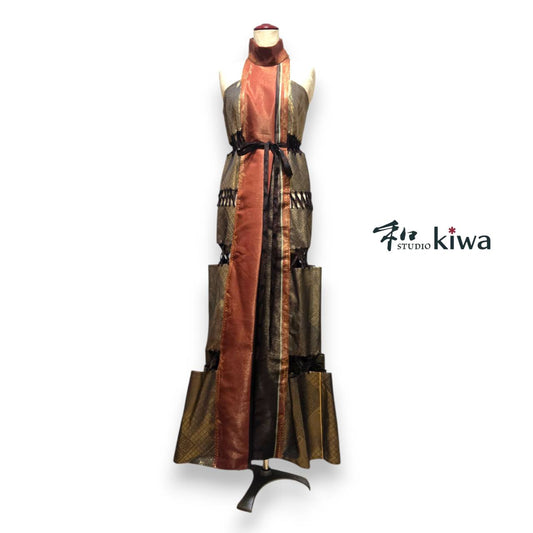 コレクションドレス ドロンワークワンピース 帯 朱ゴールドのドロンワークワンピース