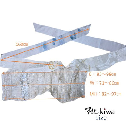 コレクションドレス　　ビスチェ　スカート　セットアップ　袋帯　打掛　白御所車のセットアップドレス