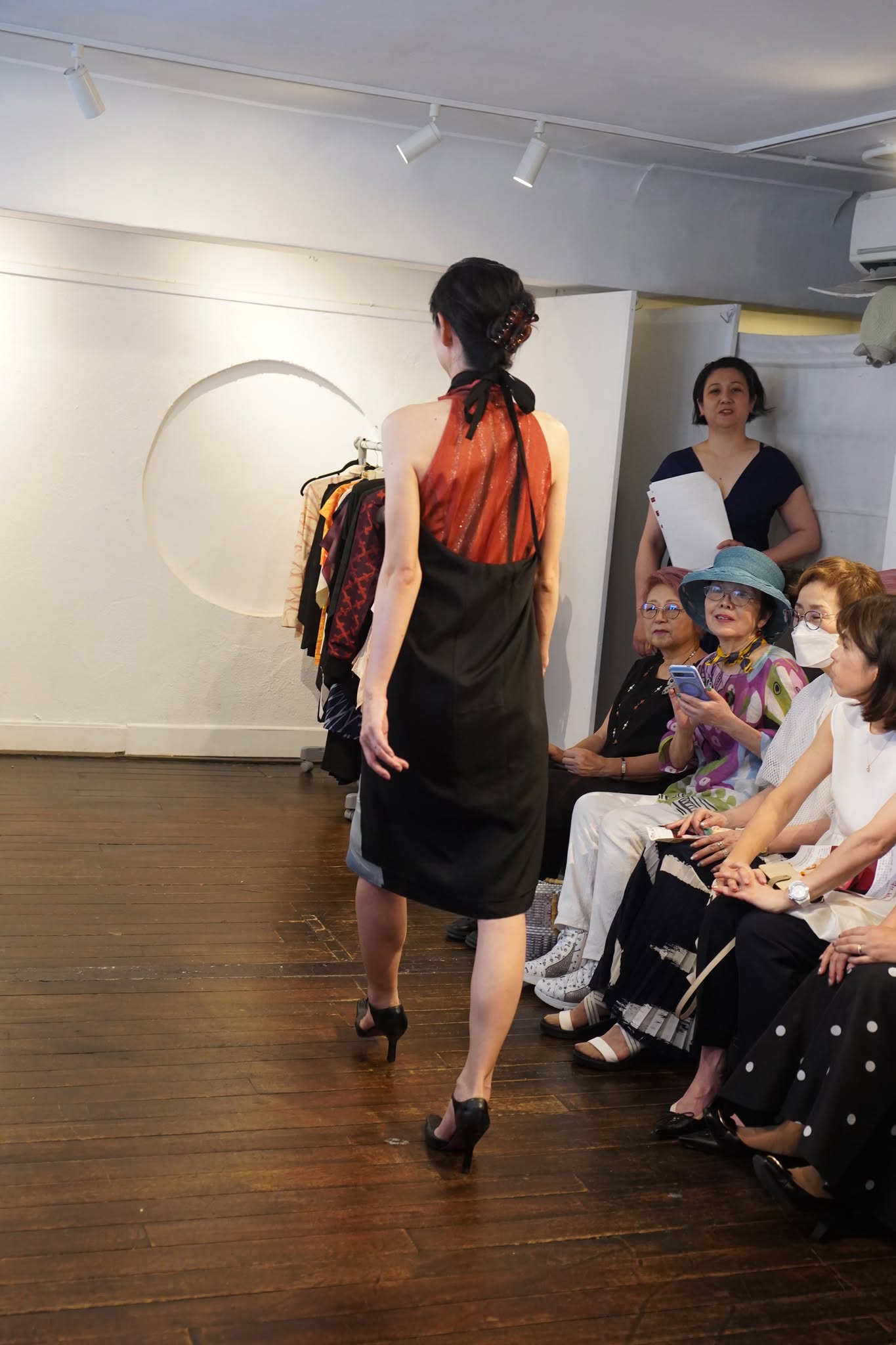 パンツ　ラップパンツ　黒紋付　留袖　紅葉流水と紗のラップパンツ