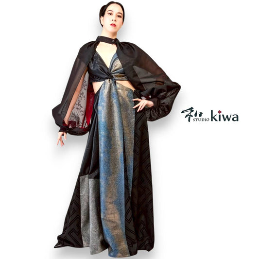 ブラウス　　ワイドボレロ　羽織　赤風通紗のワイドボレロ