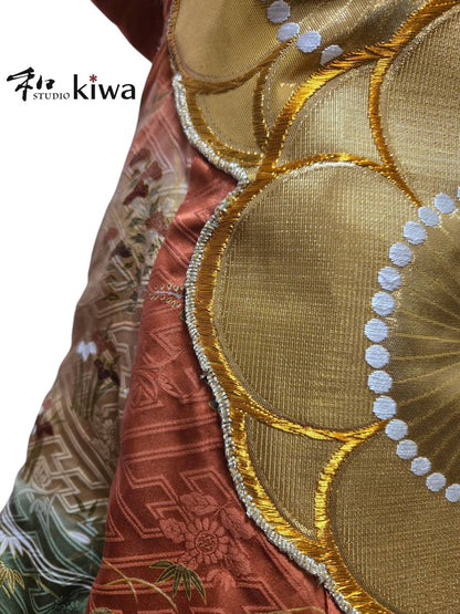 コレクションドレス　　エスカルゴワンピース　振袖　帯　花文様エスカルゴワンピース