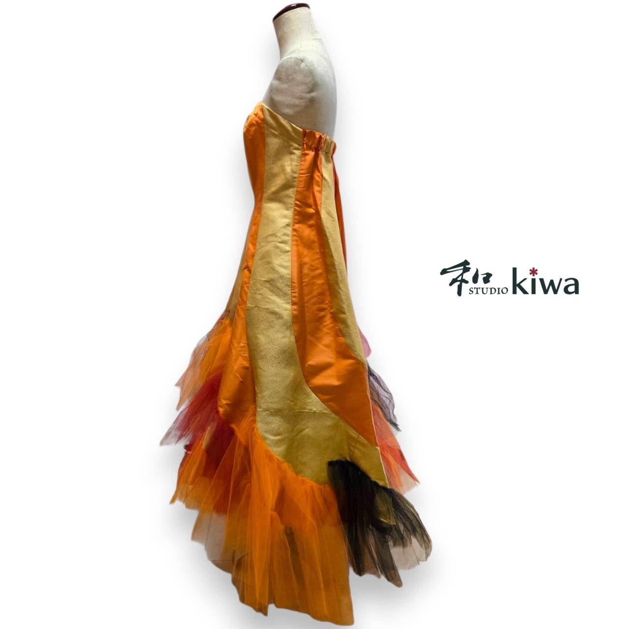 コレクションドレス　　エスカルゴワンピース　振袖　帯　花文様エスカルゴワンピース