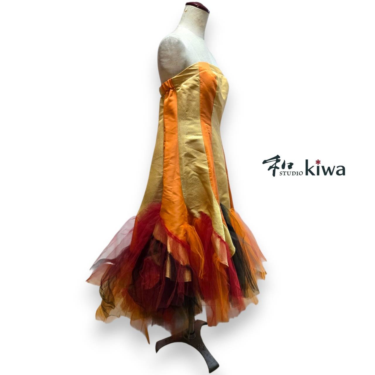 コレクションドレス　　エスカルゴワンピース　振袖　帯　花文様エスカルゴワンピース