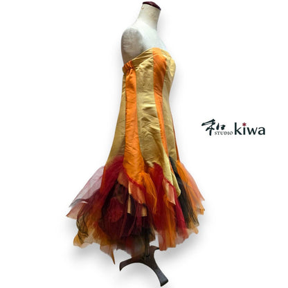 コレクションドレス　　エスカルゴワンピース　振袖　帯　花文様エスカルゴワンピース