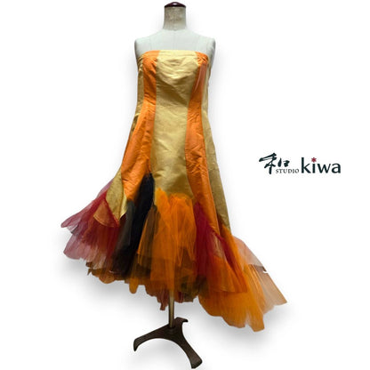 コレクションドレス　　エスカルゴワンピース　振袖　帯　花文様エスカルゴワンピース