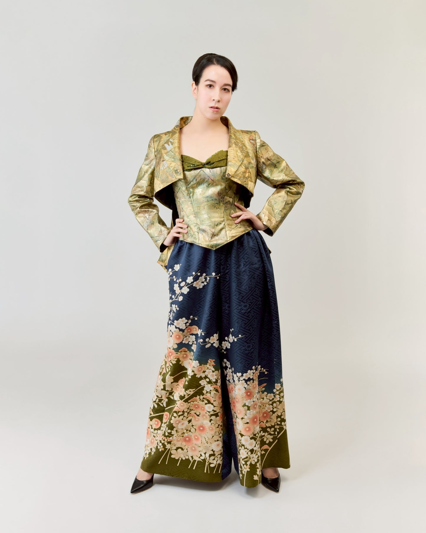 コレクションドレス　ジャケット燕尾　帯