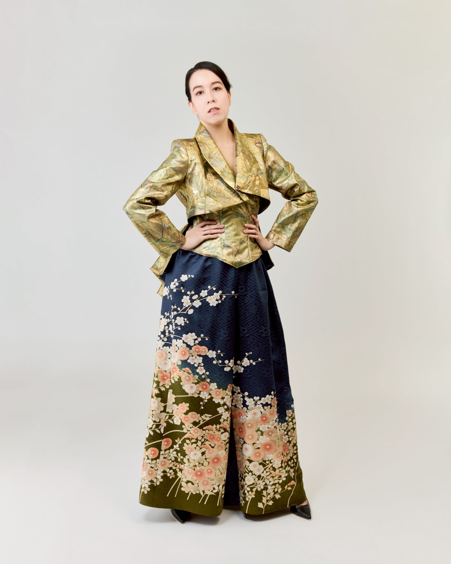 コレクションドレス　ジャケット燕尾　帯