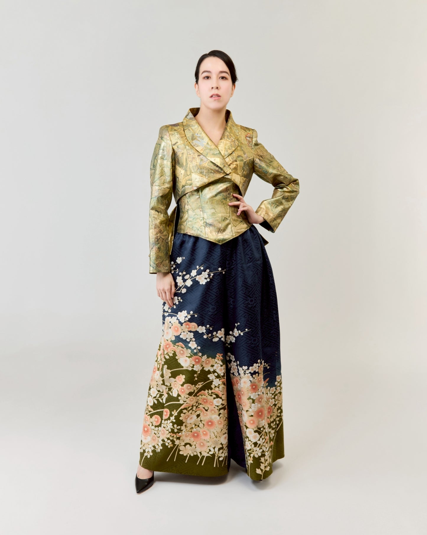コレクションドレス　ジャケット燕尾　帯