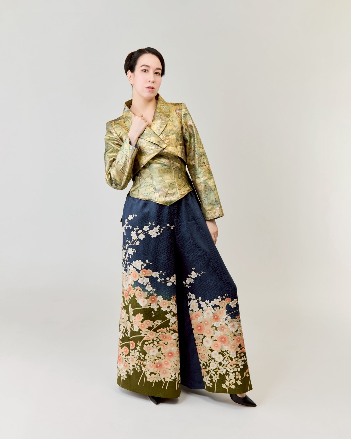 コレクションドレス　ジャケット燕尾　帯